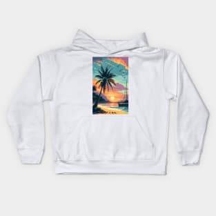 Sunset at the beach Kids Hoodie